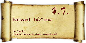 Hatvani Tímea névjegykártya